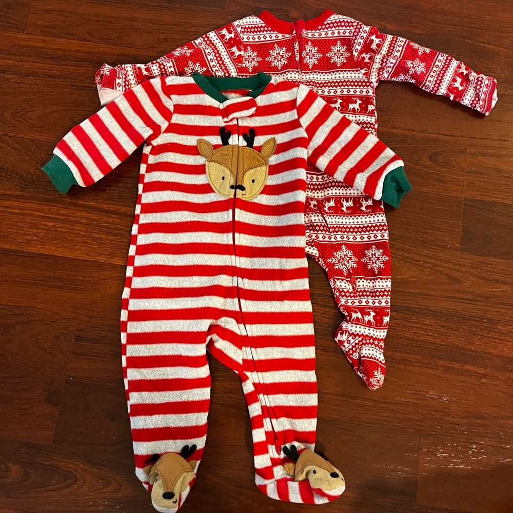 Lot of 0-3M Christmas Pajamas!
